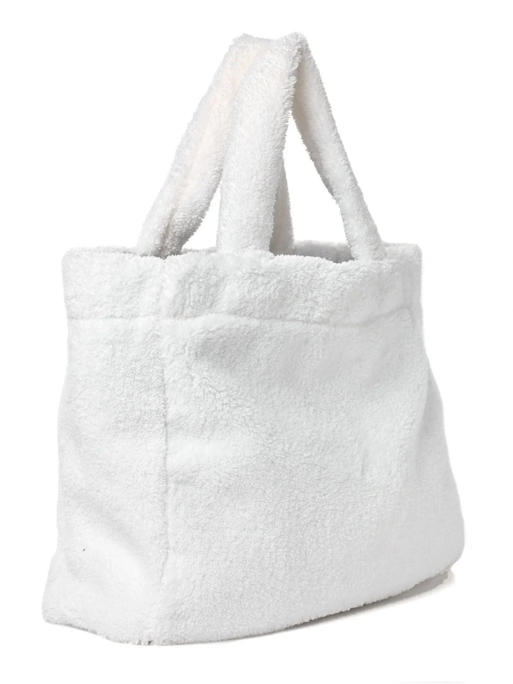 PRADA White Faux-Fur Tote Bag - Milano Logo